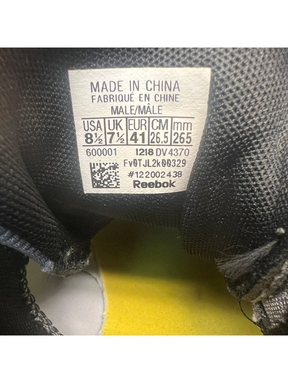 Reebok Men's Split Fuel Athletic Sneakers DV4370 Grey/Yellow Size 8.5M